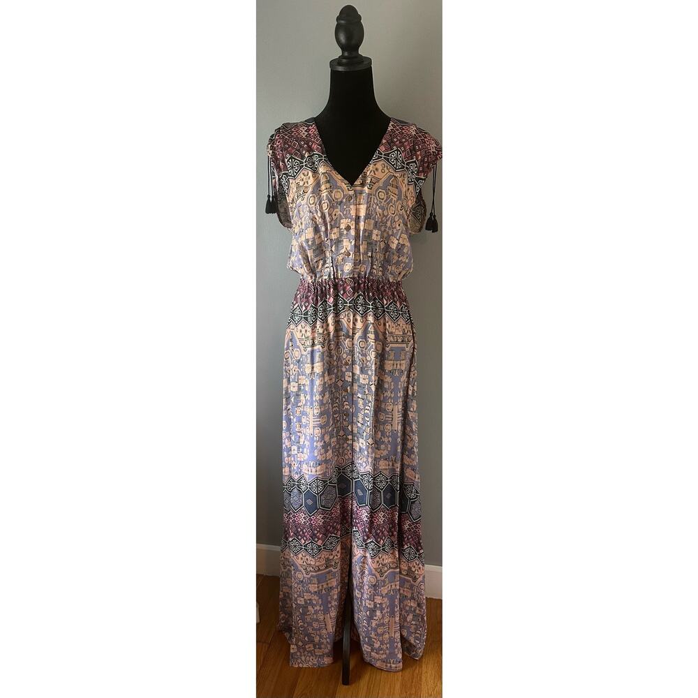 Tigerlily Bohemian Tribal Festival Maxi Dress Tassle Sleeve Summer Party Size 6